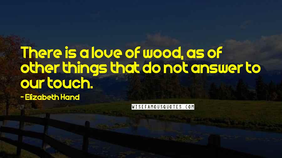 Elizabeth Hand Quotes: There is a love of wood, as of other things that do not answer to our touch.
