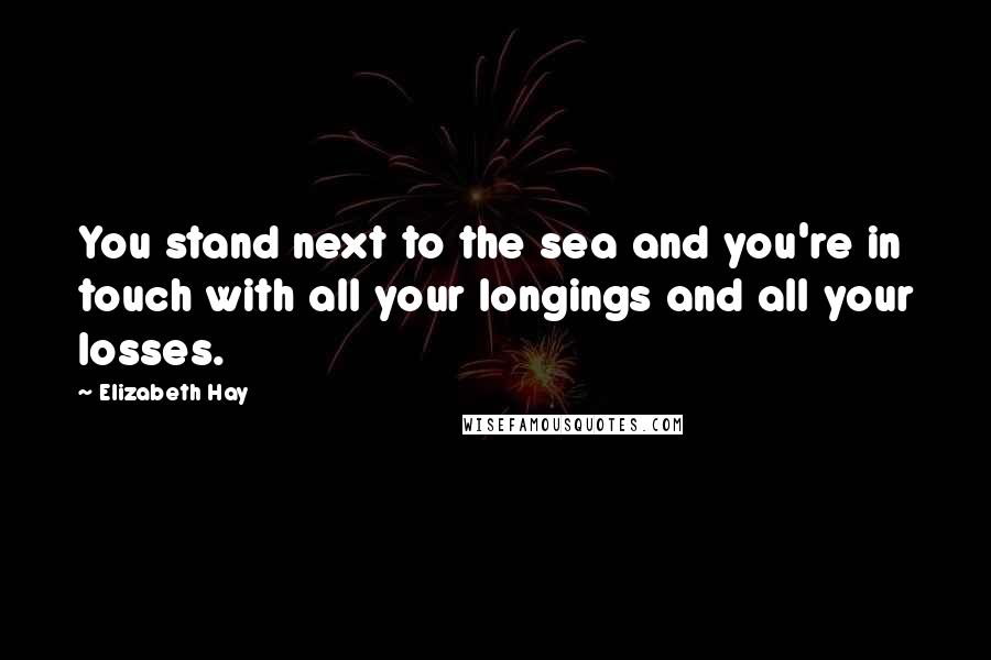 Elizabeth Hay Quotes: You stand next to the sea and you're in touch with all your longings and all your losses.