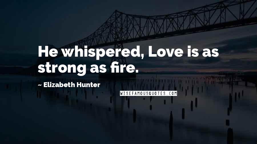 Elizabeth Hunter Quotes: He whispered, Love is as strong as fire.