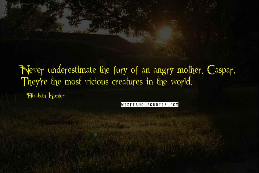 Elizabeth Hunter Quotes: Never underestimate the fury of an angry mother, Caspar. They're the most vicious creatures in the world.