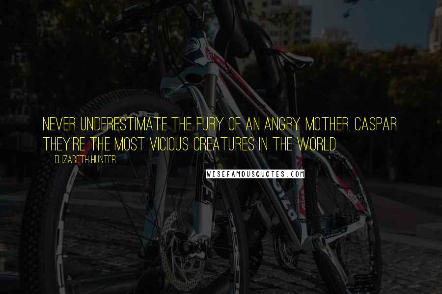 Elizabeth Hunter Quotes: Never underestimate the fury of an angry mother, Caspar. They're the most vicious creatures in the world.
