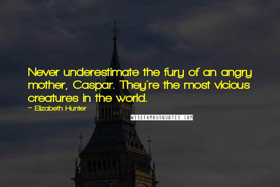 Elizabeth Hunter Quotes: Never underestimate the fury of an angry mother, Caspar. They're the most vicious creatures in the world.
