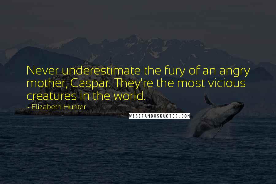 Elizabeth Hunter Quotes: Never underestimate the fury of an angry mother, Caspar. They're the most vicious creatures in the world.