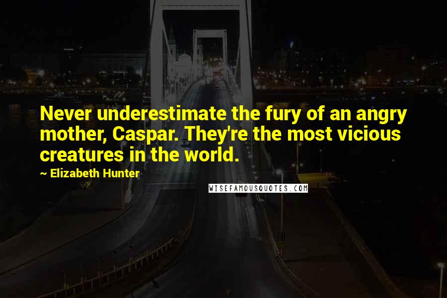 Elizabeth Hunter Quotes: Never underestimate the fury of an angry mother, Caspar. They're the most vicious creatures in the world.