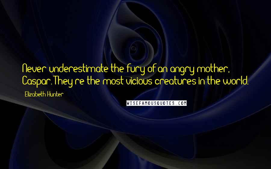 Elizabeth Hunter Quotes: Never underestimate the fury of an angry mother, Caspar. They're the most vicious creatures in the world.
