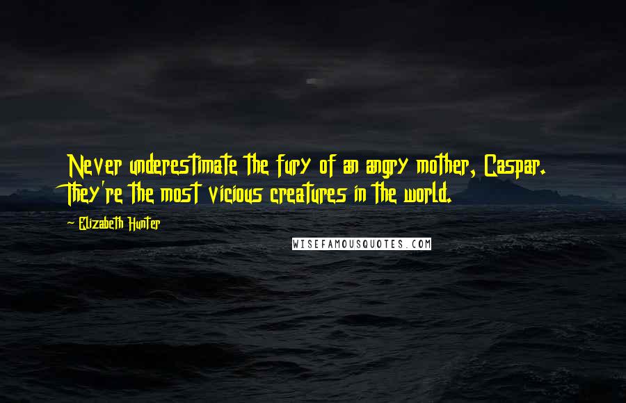 Elizabeth Hunter Quotes: Never underestimate the fury of an angry mother, Caspar. They're the most vicious creatures in the world.