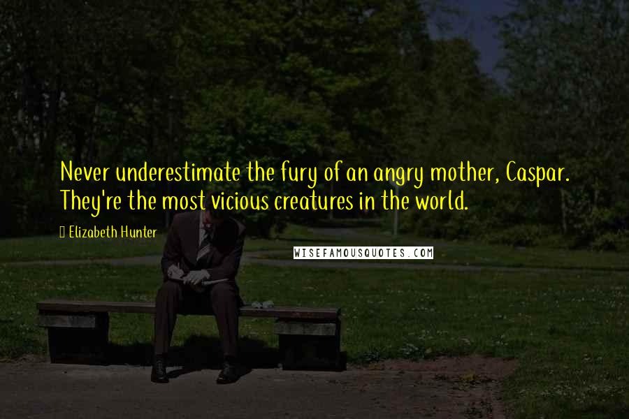 Elizabeth Hunter Quotes: Never underestimate the fury of an angry mother, Caspar. They're the most vicious creatures in the world.