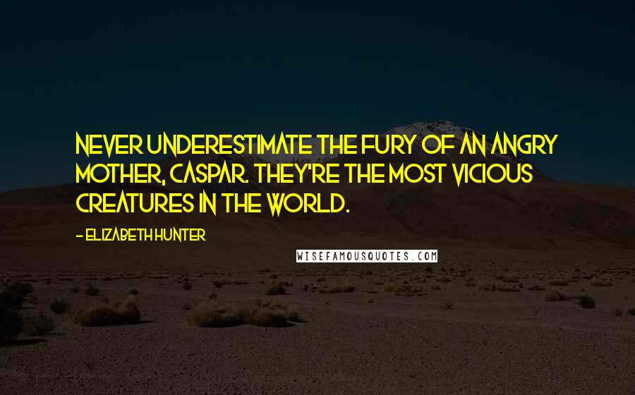 Elizabeth Hunter Quotes: Never underestimate the fury of an angry mother, Caspar. They're the most vicious creatures in the world.