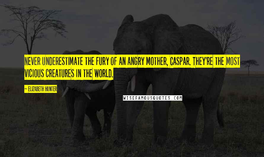 Elizabeth Hunter Quotes: Never underestimate the fury of an angry mother, Caspar. They're the most vicious creatures in the world.