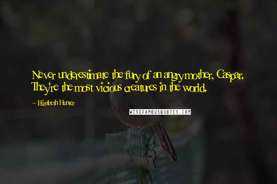 Elizabeth Hunter Quotes: Never underestimate the fury of an angry mother, Caspar. They're the most vicious creatures in the world.