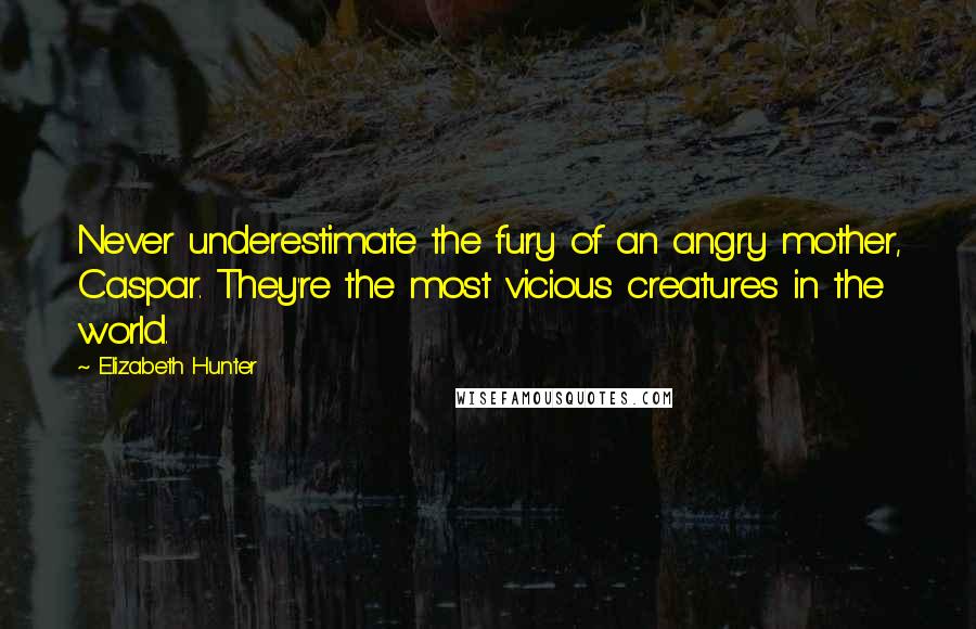 Elizabeth Hunter Quotes: Never underestimate the fury of an angry mother, Caspar. They're the most vicious creatures in the world.