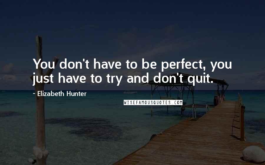 Elizabeth Hunter Quotes: You don't have to be perfect, you just have to try and don't quit.