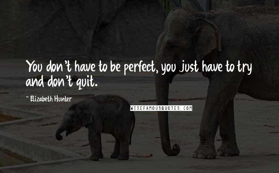 Elizabeth Hunter Quotes: You don't have to be perfect, you just have to try and don't quit.