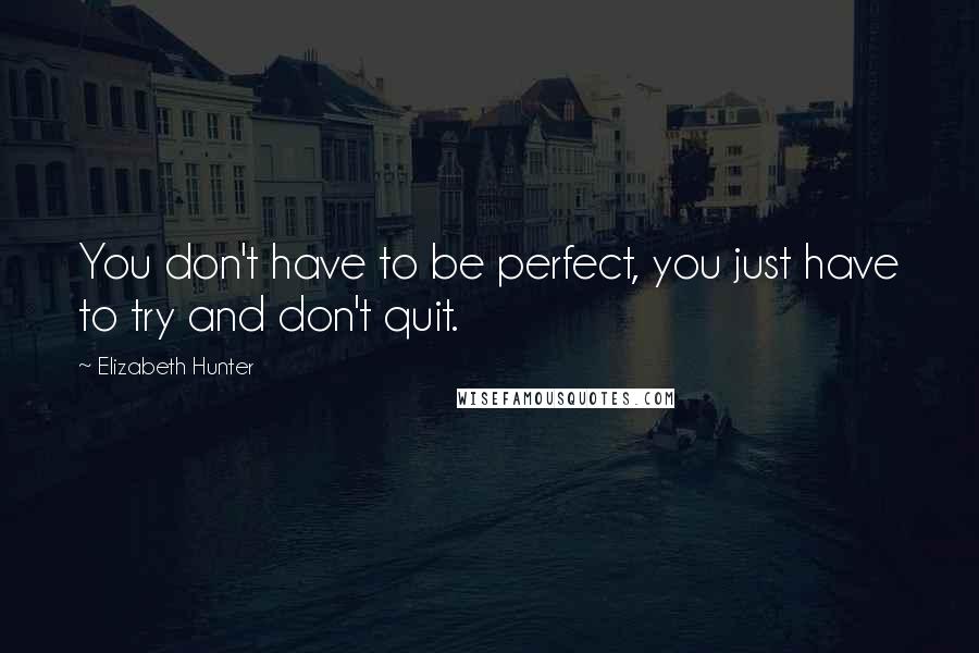 Elizabeth Hunter Quotes: You don't have to be perfect, you just have to try and don't quit.