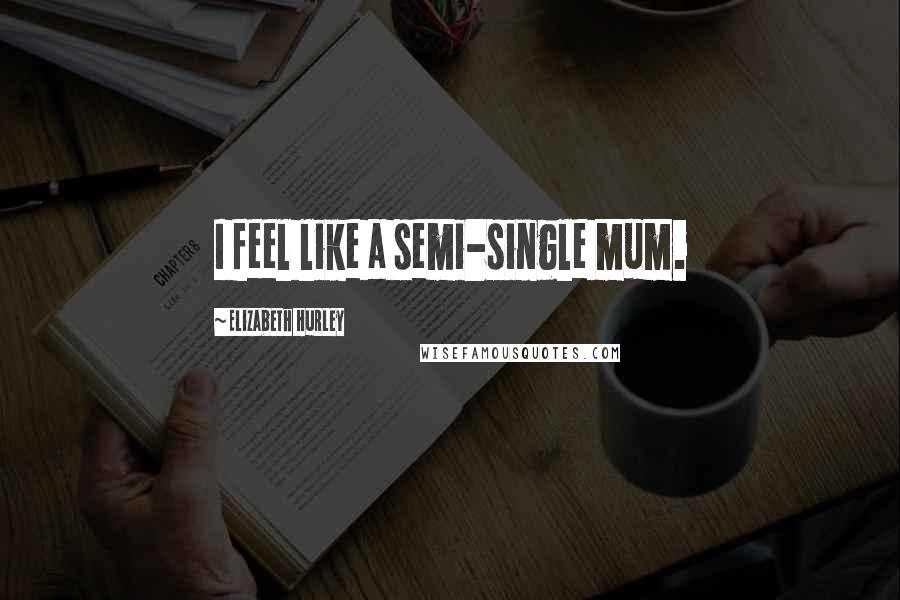Elizabeth Hurley Quotes: I feel like a semi-single mum.