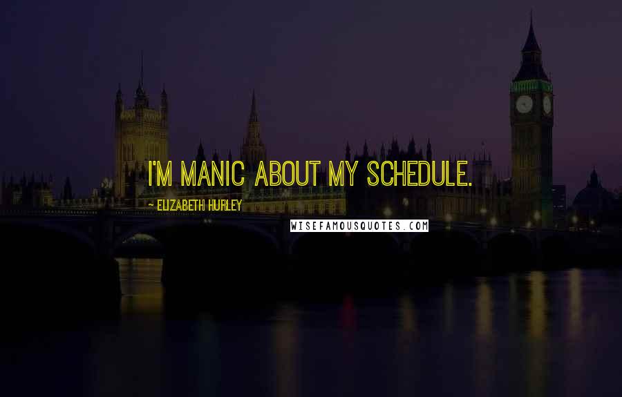 Elizabeth Hurley Quotes: I'm manic about my schedule.