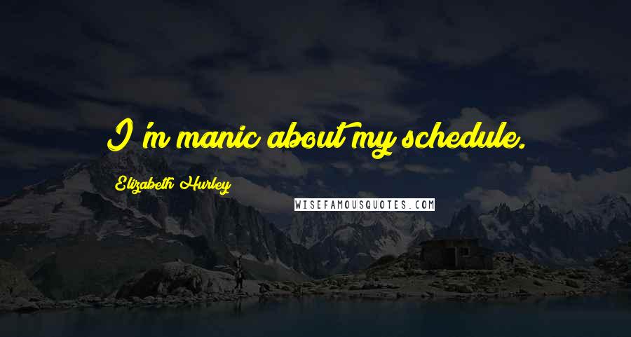 Elizabeth Hurley Quotes: I'm manic about my schedule.