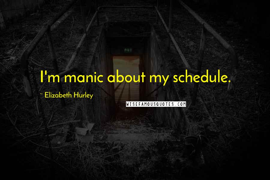 Elizabeth Hurley Quotes: I'm manic about my schedule.