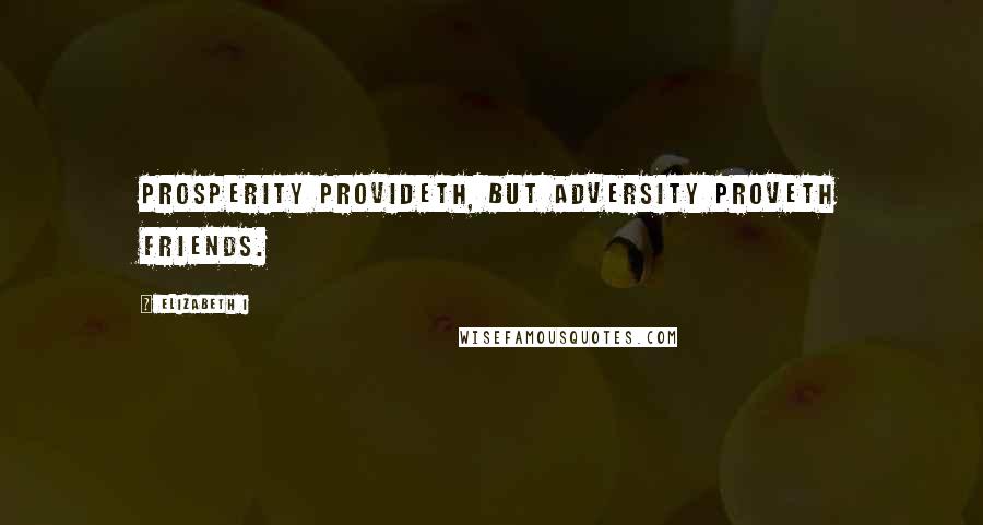 Elizabeth I Quotes: Prosperity provideth, but adversity proveth friends.