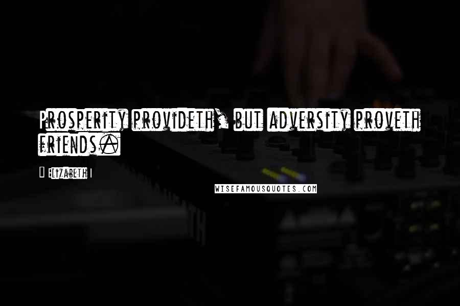 Elizabeth I Quotes: Prosperity provideth, but adversity proveth friends.
