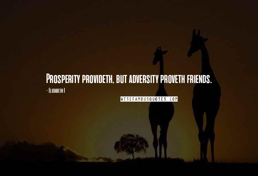 Elizabeth I Quotes: Prosperity provideth, but adversity proveth friends.