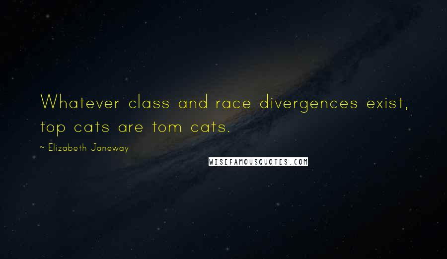 Elizabeth Janeway Quotes: Whatever class and race divergences exist, top cats are tom cats.