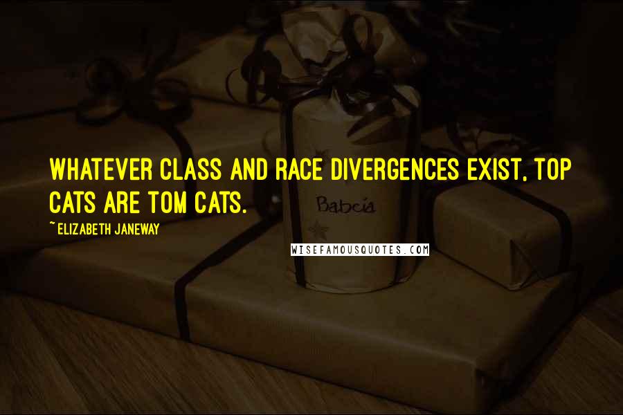 Elizabeth Janeway Quotes: Whatever class and race divergences exist, top cats are tom cats.
