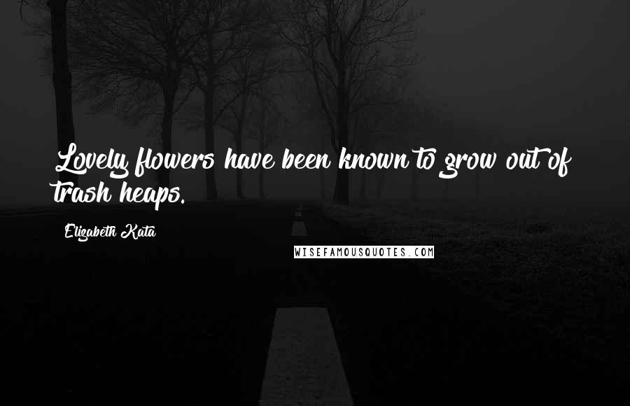 Elizabeth Kata Quotes: Lovely flowers have been known to grow out of trash heaps.