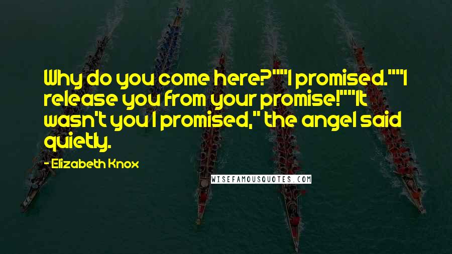 Elizabeth Knox Quotes: Why do you come here?""I promised.""I release you from your promise!""It wasn't you I promised," the angel said quietly.