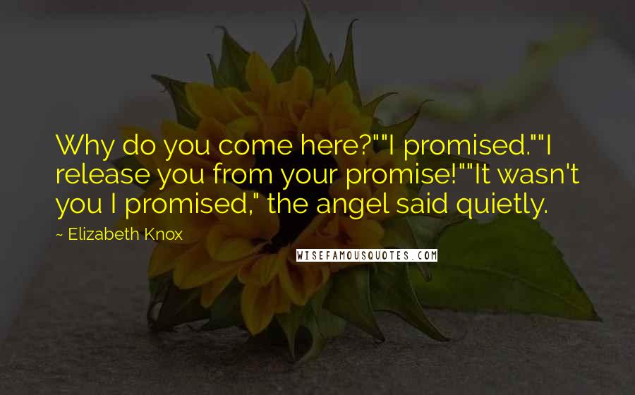 Elizabeth Knox Quotes: Why do you come here?""I promised.""I release you from your promise!""It wasn't you I promised," the angel said quietly.