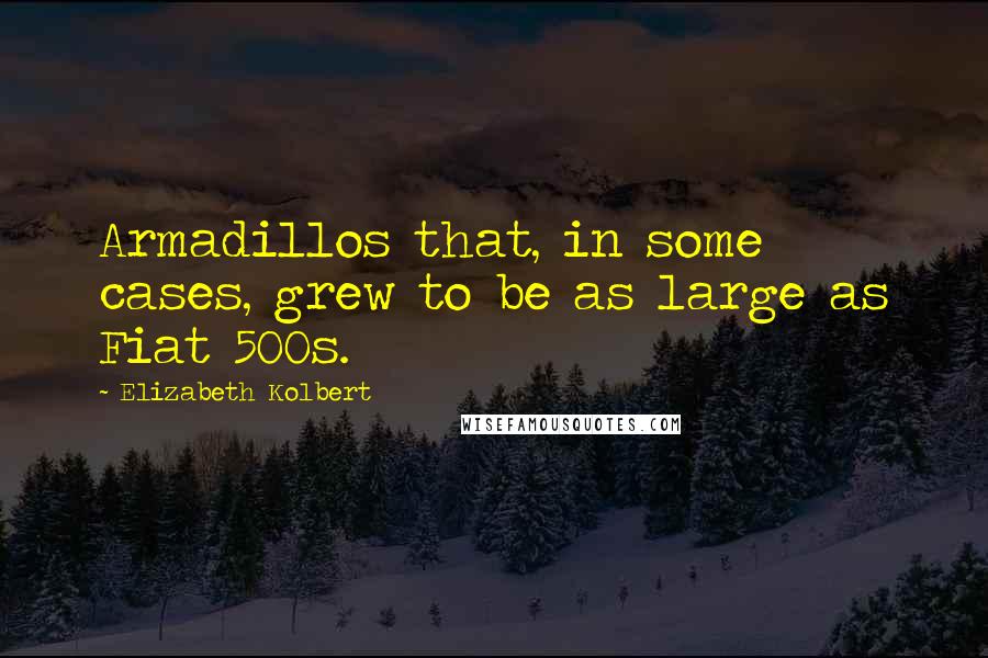 Elizabeth Kolbert Quotes: Armadillos that, in some cases, grew to be as large as Fiat 500s.