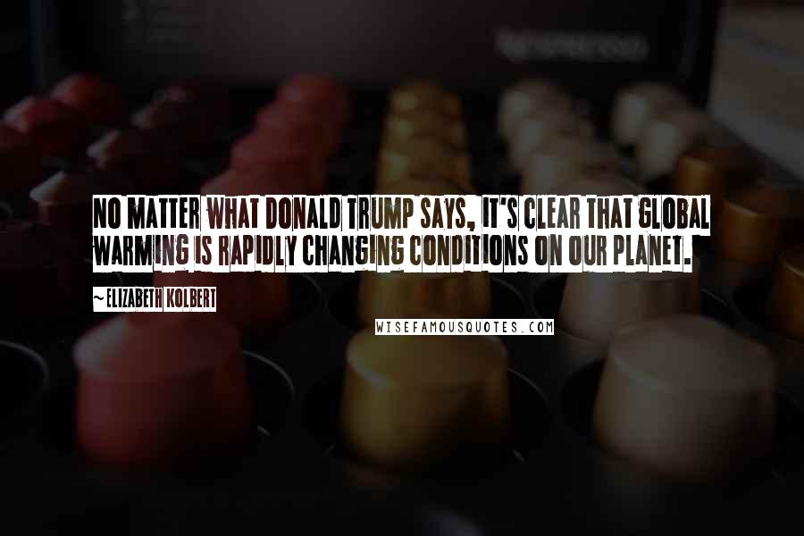 Elizabeth Kolbert Quotes: No matter what Donald Trump says, it's clear that global warming is rapidly changing conditions on our planet.