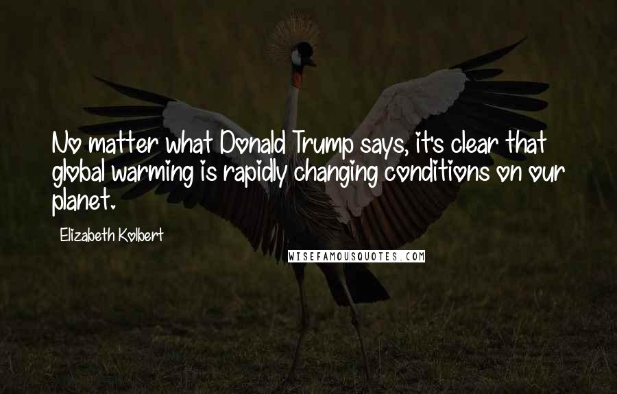 Elizabeth Kolbert Quotes: No matter what Donald Trump says, it's clear that global warming is rapidly changing conditions on our planet.