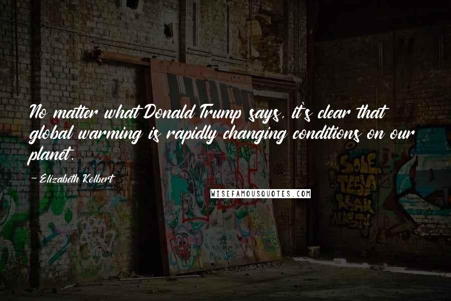 Elizabeth Kolbert Quotes: No matter what Donald Trump says, it's clear that global warming is rapidly changing conditions on our planet.