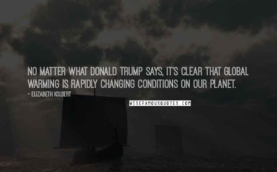 Elizabeth Kolbert Quotes: No matter what Donald Trump says, it's clear that global warming is rapidly changing conditions on our planet.