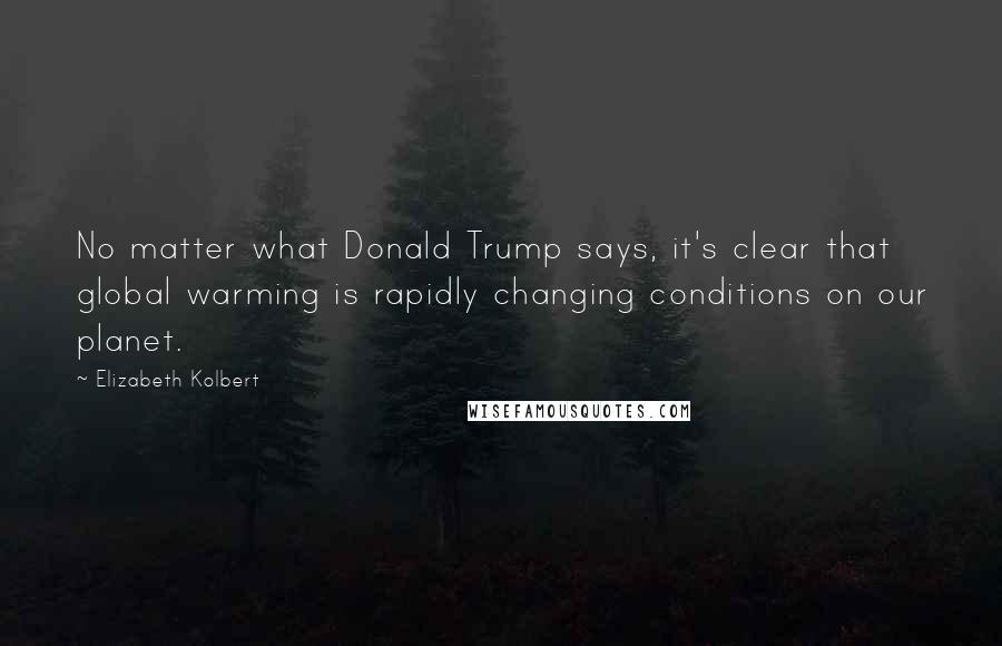 Elizabeth Kolbert Quotes: No matter what Donald Trump says, it's clear that global warming is rapidly changing conditions on our planet.