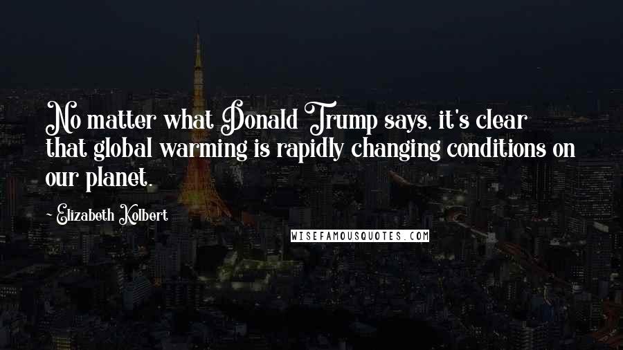 Elizabeth Kolbert Quotes: No matter what Donald Trump says, it's clear that global warming is rapidly changing conditions on our planet.
