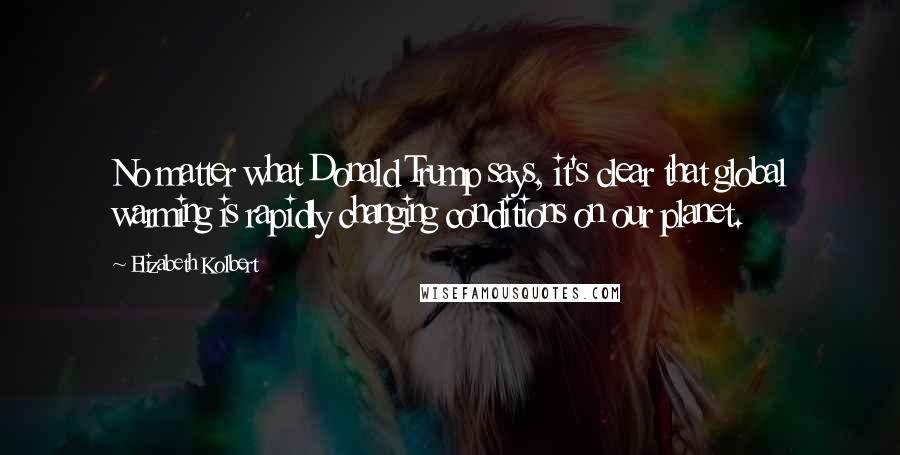 Elizabeth Kolbert Quotes: No matter what Donald Trump says, it's clear that global warming is rapidly changing conditions on our planet.