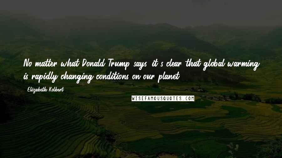 Elizabeth Kolbert Quotes: No matter what Donald Trump says, it's clear that global warming is rapidly changing conditions on our planet.