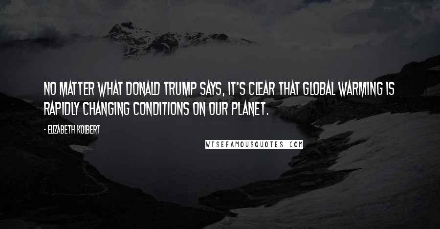 Elizabeth Kolbert Quotes: No matter what Donald Trump says, it's clear that global warming is rapidly changing conditions on our planet.