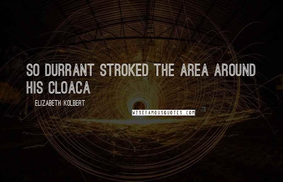 Elizabeth Kolbert Quotes: so Durrant stroked the area around his cloaca