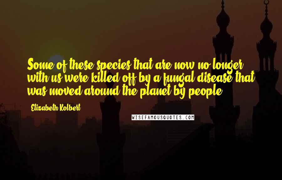 Elizabeth Kolbert Quotes: Some of these species that are now no longer with us were killed off by a fungal disease that was moved around the planet by people.