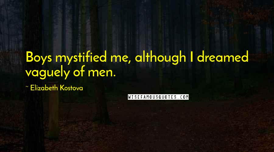 Elizabeth Kostova Quotes: Boys mystified me, although I dreamed vaguely of men.