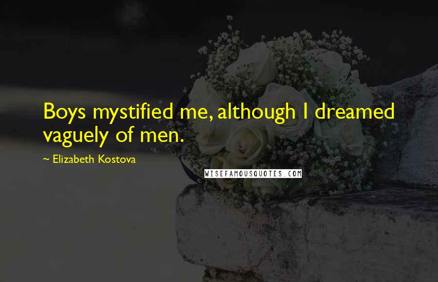 Elizabeth Kostova Quotes: Boys mystified me, although I dreamed vaguely of men.