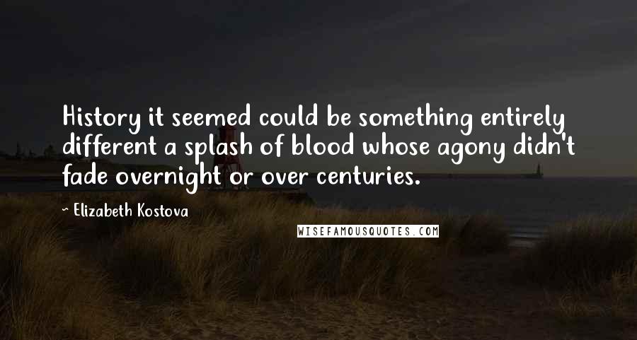 Elizabeth Kostova Quotes: History it seemed could be something entirely different a splash of blood whose agony didn't fade overnight or over centuries.