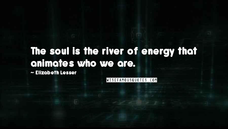 Elizabeth Lesser Quotes: The soul is the river of energy that animates who we are.