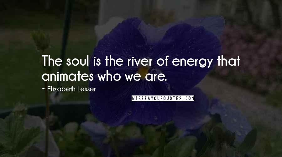 Elizabeth Lesser Quotes: The soul is the river of energy that animates who we are.