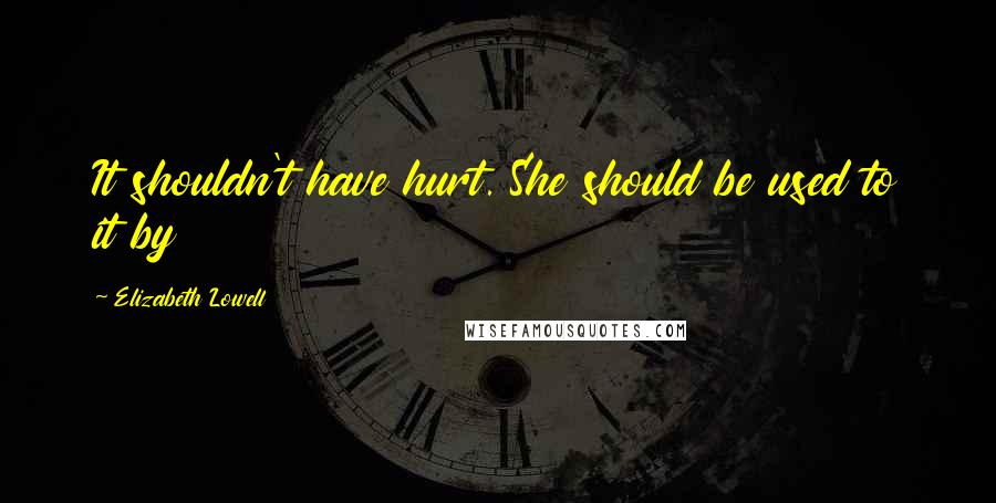 Elizabeth Lowell Quotes: It shouldn't have hurt. She should be used to it by