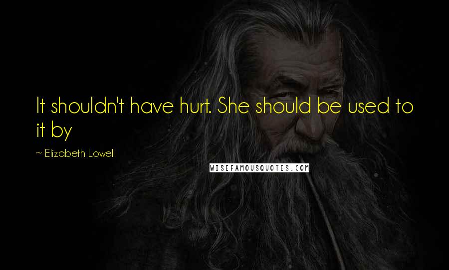 Elizabeth Lowell Quotes: It shouldn't have hurt. She should be used to it by