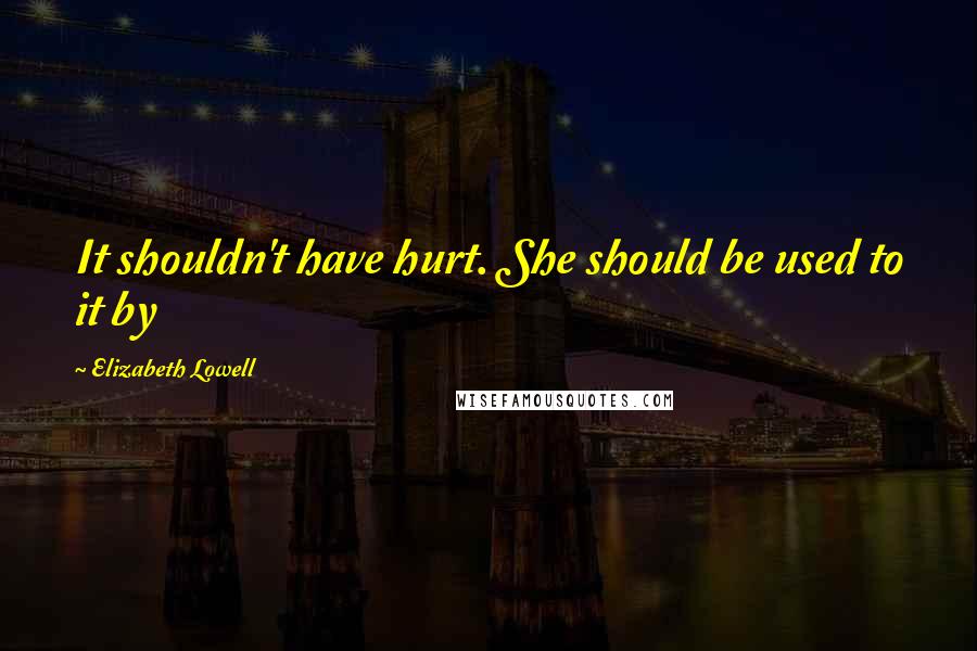 Elizabeth Lowell Quotes: It shouldn't have hurt. She should be used to it by